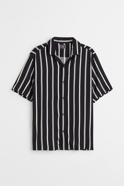 Patterned camp shirt