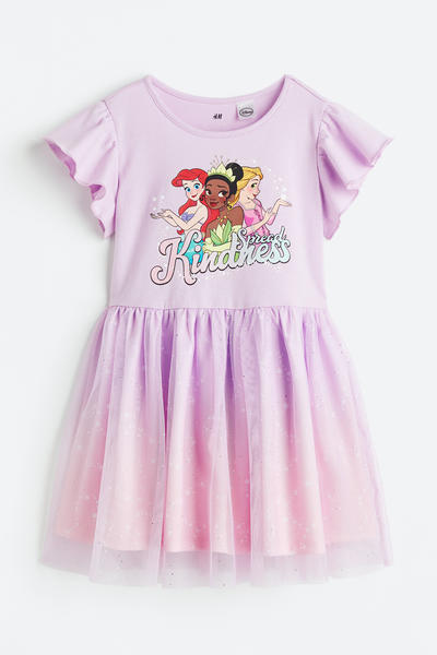 Printed tulle dress