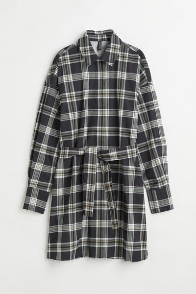 Tie-waist Shirt Dress