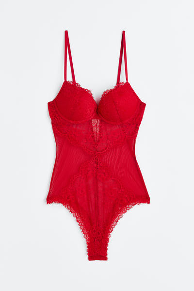 Lace super pushup bodysuit