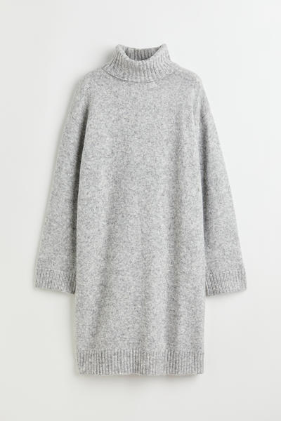 Knitted turtleneck dress