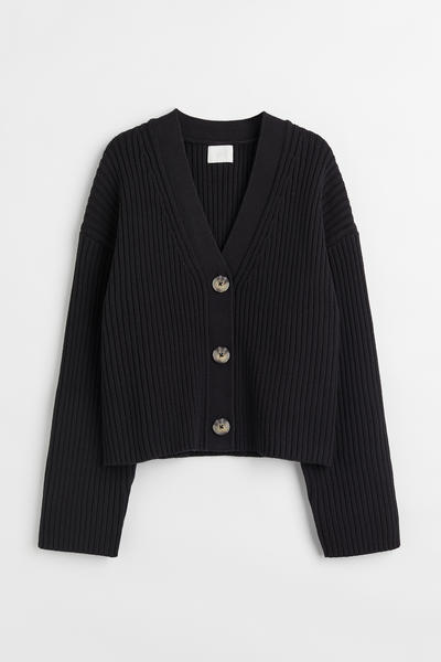 Rib knit cardigan