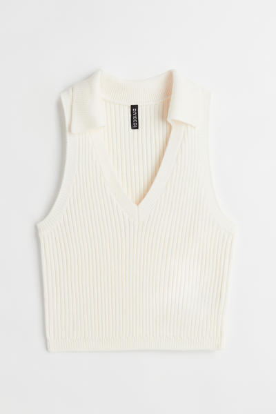 Knitted Collared Sweater Vest
