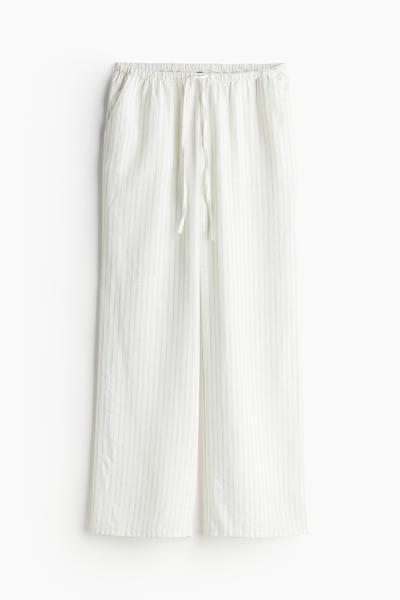 Linen-blend pull-on trousers