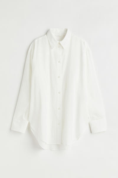 Crinkled cotton shirt