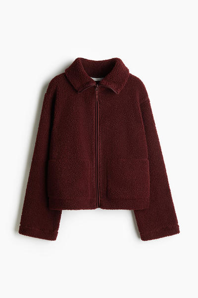 Burgundy pile jacket