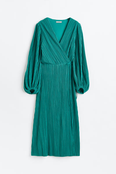 Pleated wrap dress
