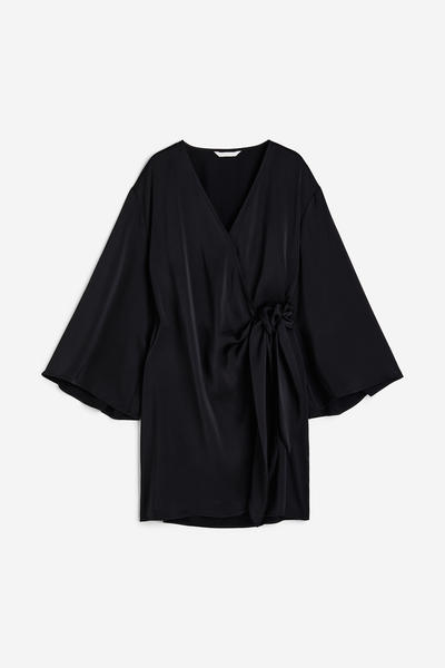 Satin wrap dress