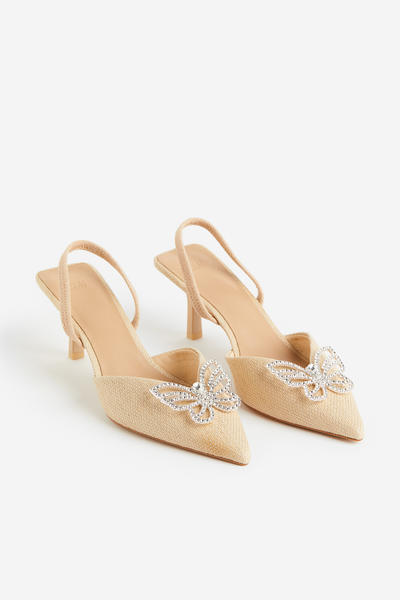 Butterfly slingback pumps