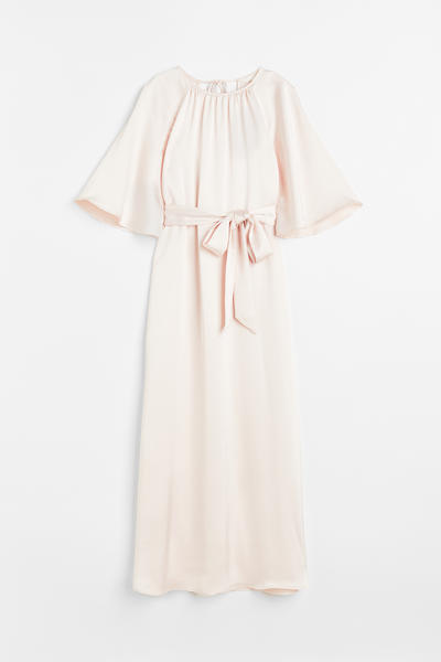 Satin tie waist dress