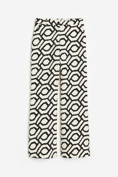 Flared patterned trousers