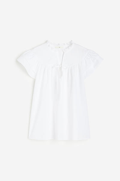 Poplin ruffle blouse