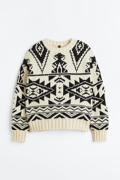 Patterned knit sweater