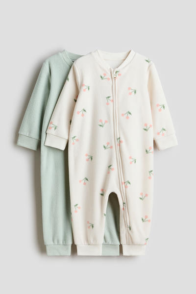 Fleece zip sleepsuits