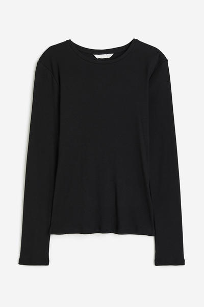 Rib long-sleeve top
