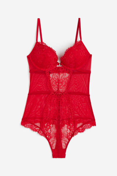 Lace pushup bodysuit