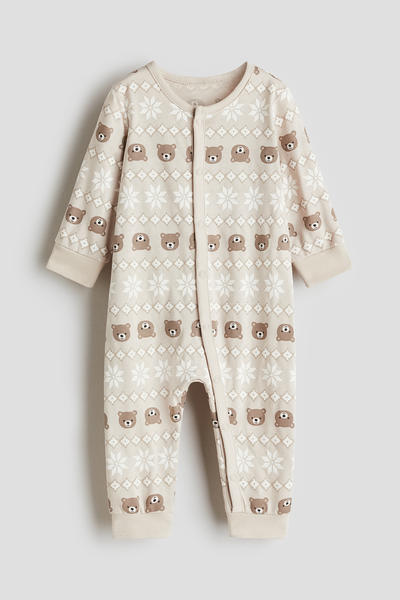 Patterned baby sleepsuit