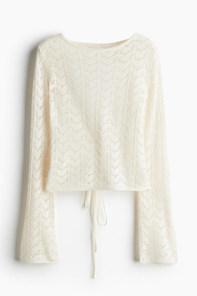 Pointelle knit top