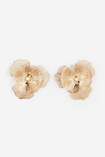 Flower hoop earrings