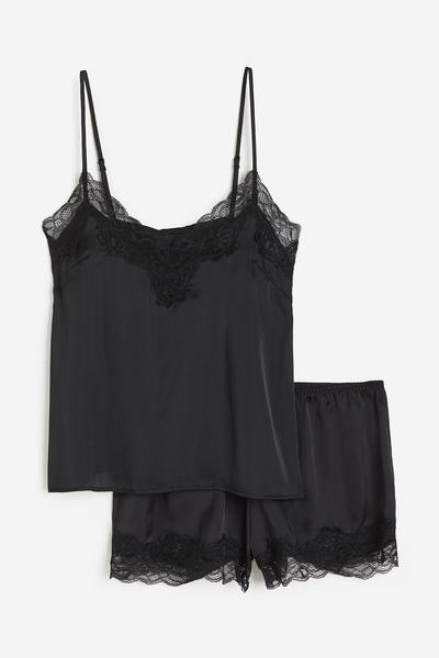 Satin Lace Pajama Set