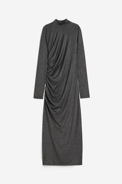 Ribbed mock neck dress