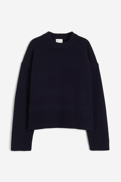 Contrast knit sweater