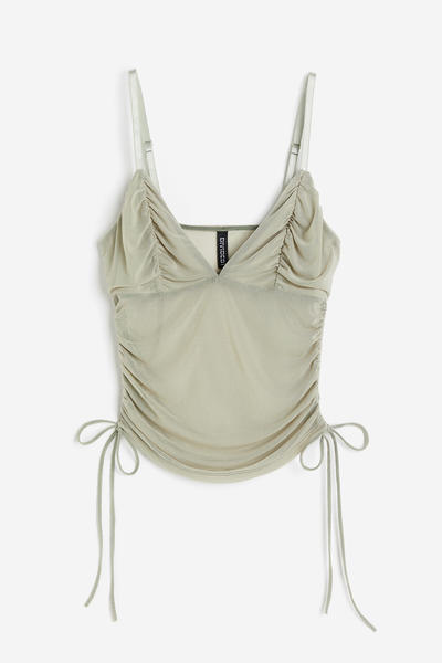 Mesh tie-detail top