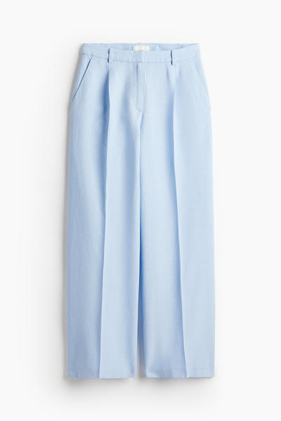 Linen-blend trousers