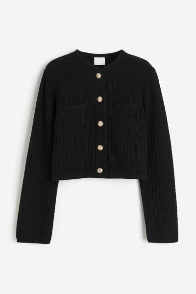 Short textured cardigan