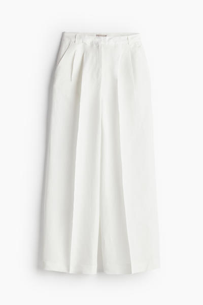 Tailored linen-blend trousers