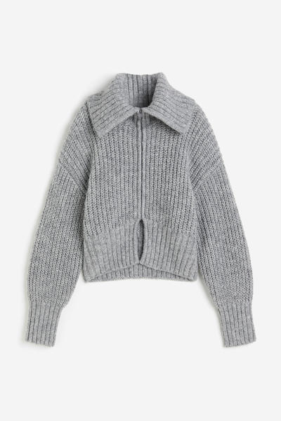 Collared zip cardigan