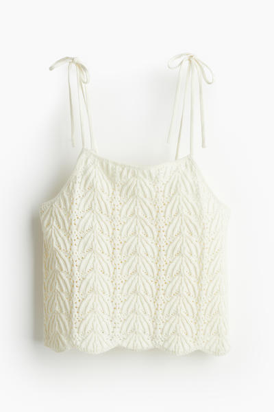 Pointelle knit top