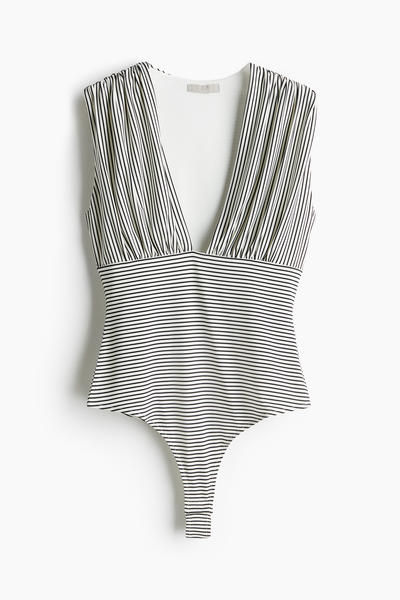V-neck string bodysuit