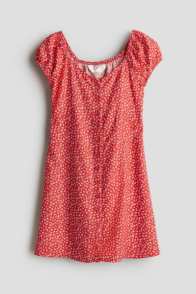 Puff sleeve skater dress