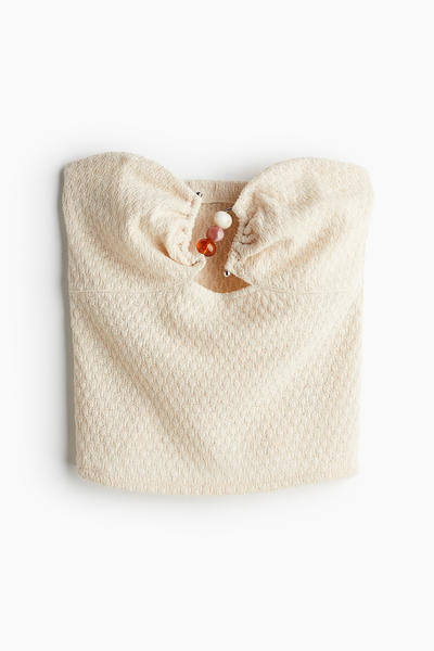 Structured knit tube top