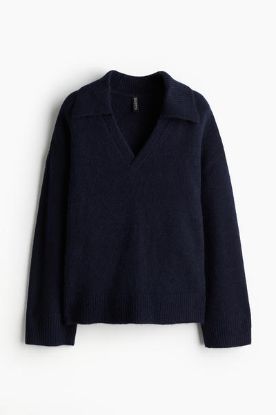 Collared knit sweater
