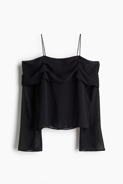 Chiffon off-shoulder top