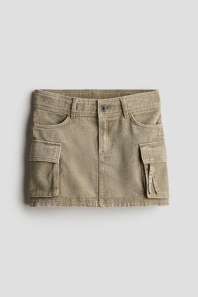 Twill cargo skirt