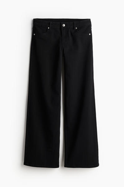 Low waist twill trousers