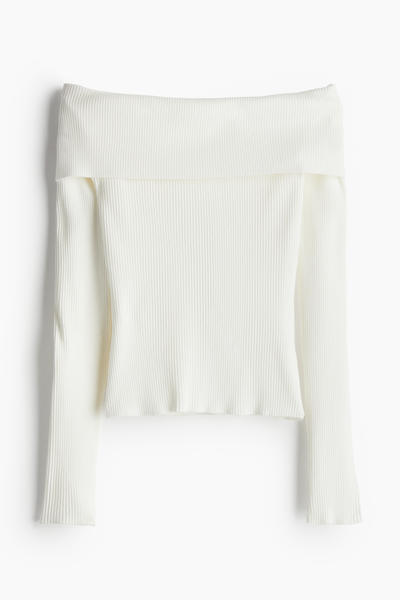 Ribbed off-shoulder top
