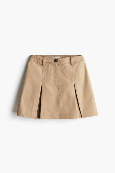 Twill pleated skirt
