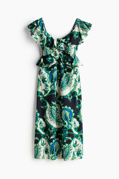 Flounce-trimmed dress