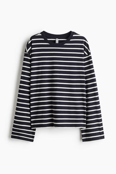 Long-sleeve cotton top