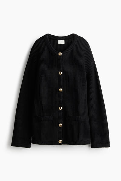 Rib knit cardigan