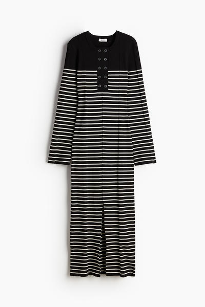Long rib knit dress