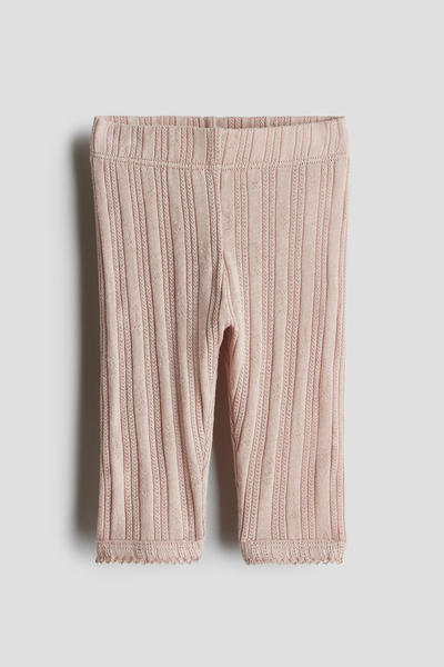 Pointelle cotton leggings