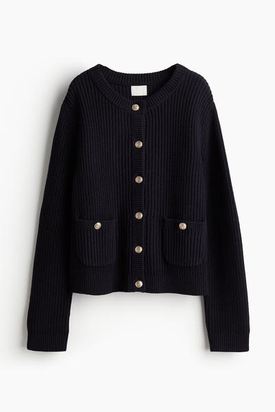 Rib knit cardigan