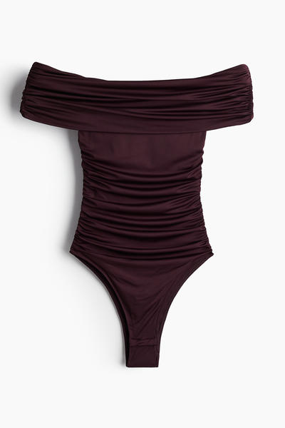 Ruching Off-Shoulder Bodysuit