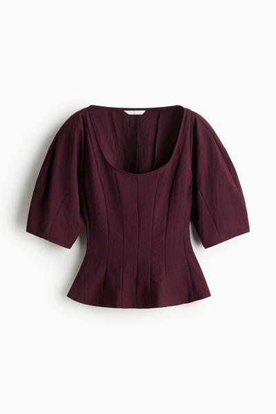Deep V-neck blouse