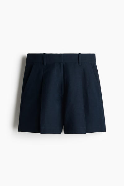 Linen-blend shorts